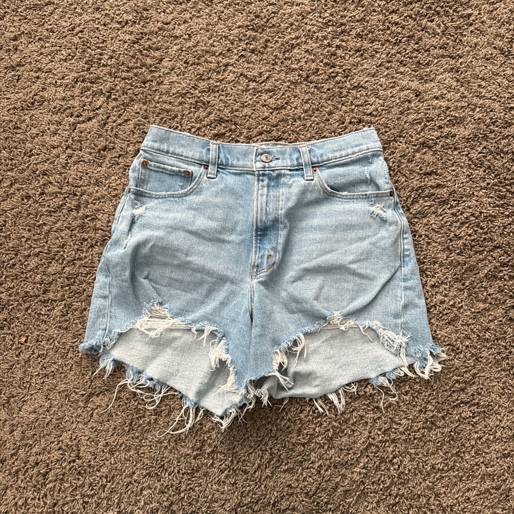 Ambercrombie and Fitch High-waisted light wash denim shorts